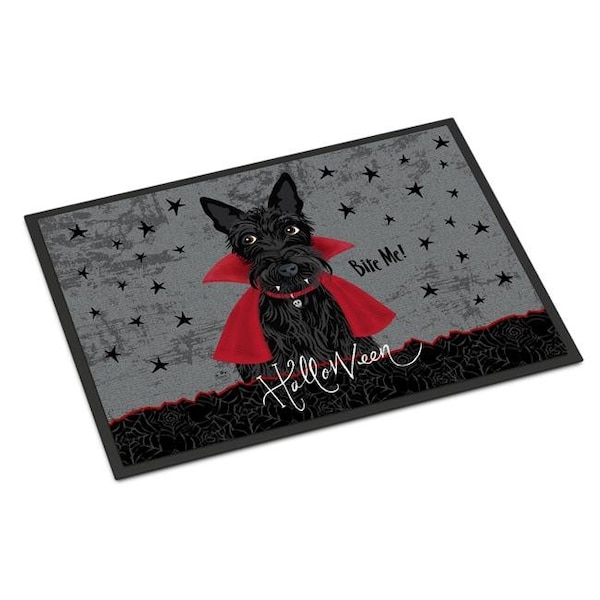 Carolines Treasures Carolines Treasures VHA3037MAT 18 x 27 in. Halloween Vampire Scottie Indoor or Outdoor Mat VHA3037MAT - main